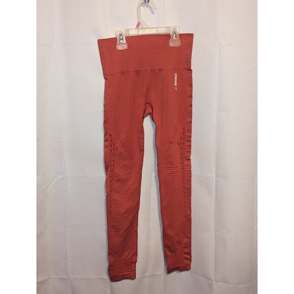 Gymshark Energy Seamless Leggings Training Gym Perforated women's size XS Orange - Picture 1 of 14